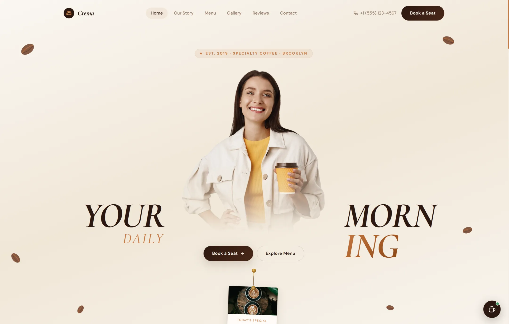 Crema Coffee — Specialty coffee shop website