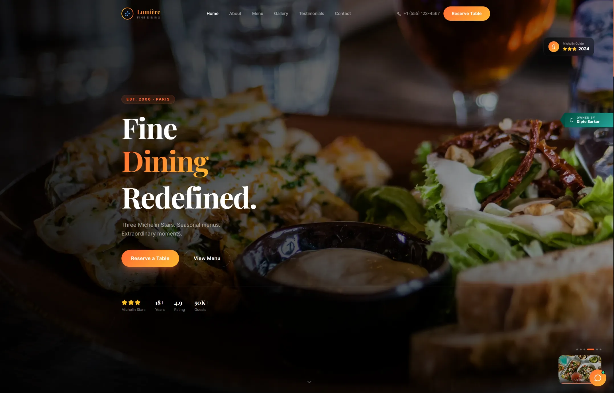 Lumière Restaurant — Fine dining restaurant website